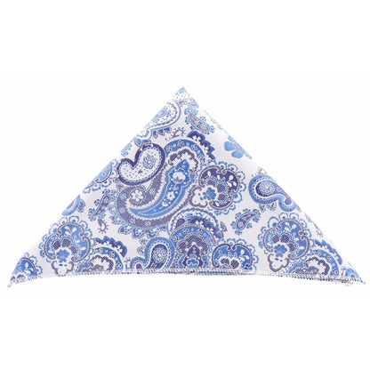 Vittorio Farina Men's Paisley Design Microfiber Pocket Square - Suits You Sir - DH 115 Blue/Paisley - 