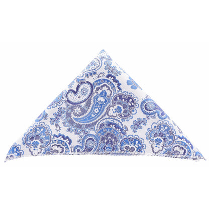 Vittorio Farina Men's Paisley Design Microfiber Pocket Square - Suits You Sir - DH 115 Blue/Paisley - 