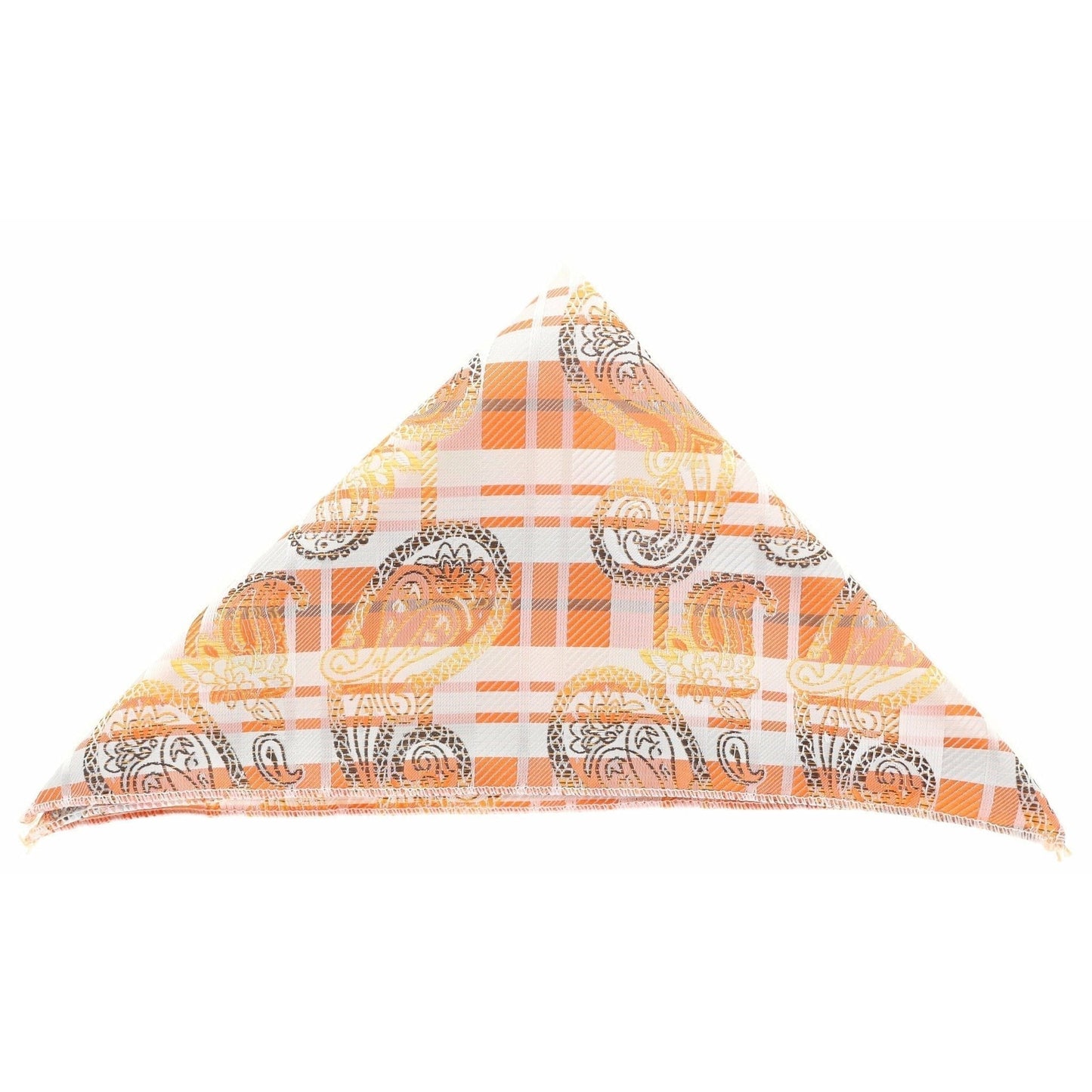 Vittorio Farina Men's Paisley Design Microfiber Pocket Square - Suits You Sir - Orange Paisley - 