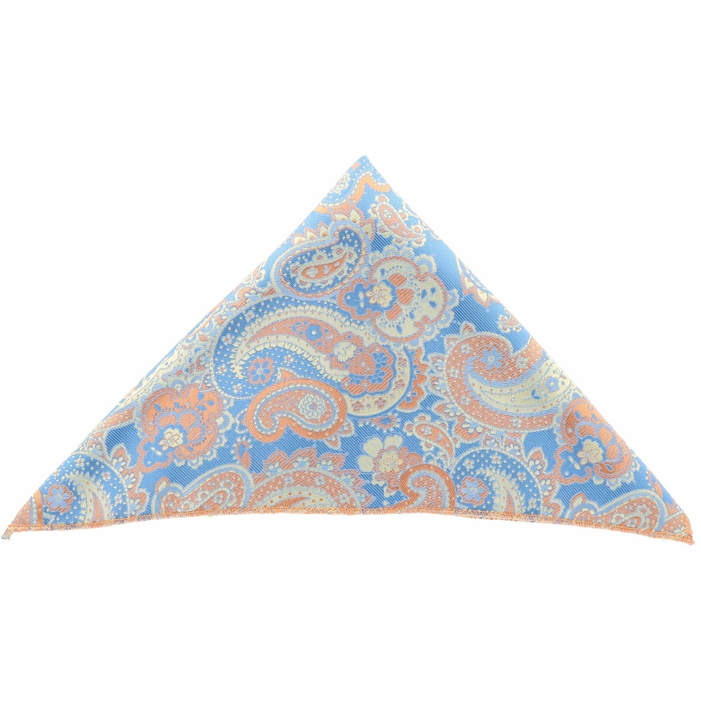 Vittorio Farina Men's Paisley Design Microfiber Pocket Square - Suits You Sir - Sky Blue and White Paisley - 