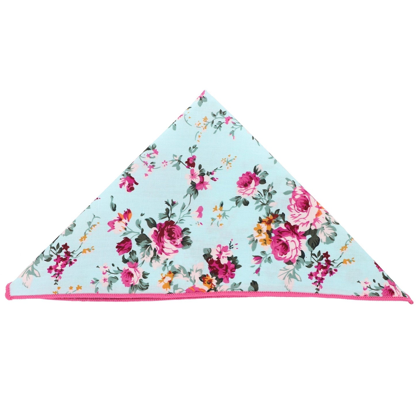 Vittorio Farina Men's Paisley Design Microfiber Pocket Square - Suits You Sir - Sky Blue Floral - 