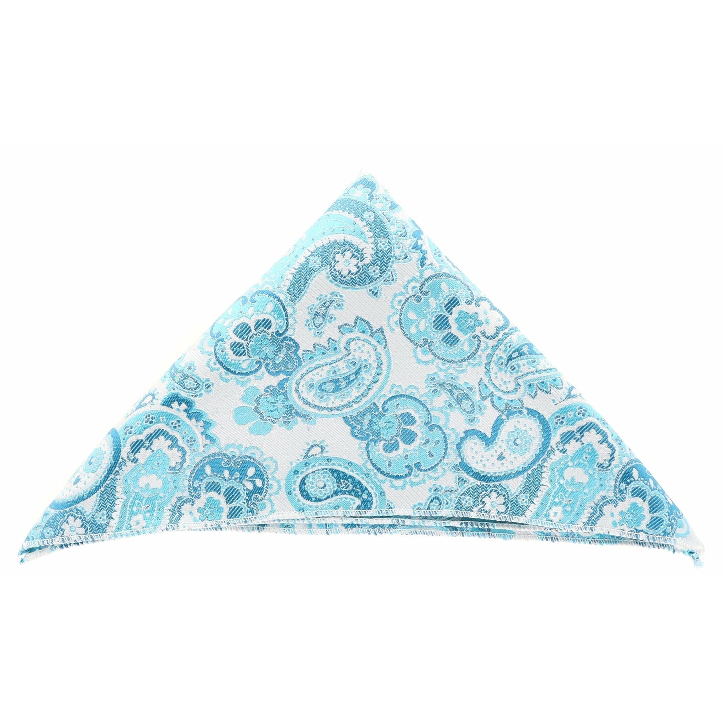 Vittorio Farina Men's Paisley Design Microfiber Pocket Square - Suits You Sir - Turquoise Paisley - 