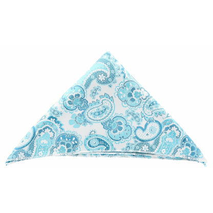 Vittorio Farina Men's Paisley Design Microfiber Pocket Square - Suits You Sir - Turquoise Paisley - 