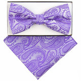 Vittorio Farina Men's Paisley Design Satin Bow Tie & Pocket Square in Gift Box - Suits You Sir - BH - 21035 - 