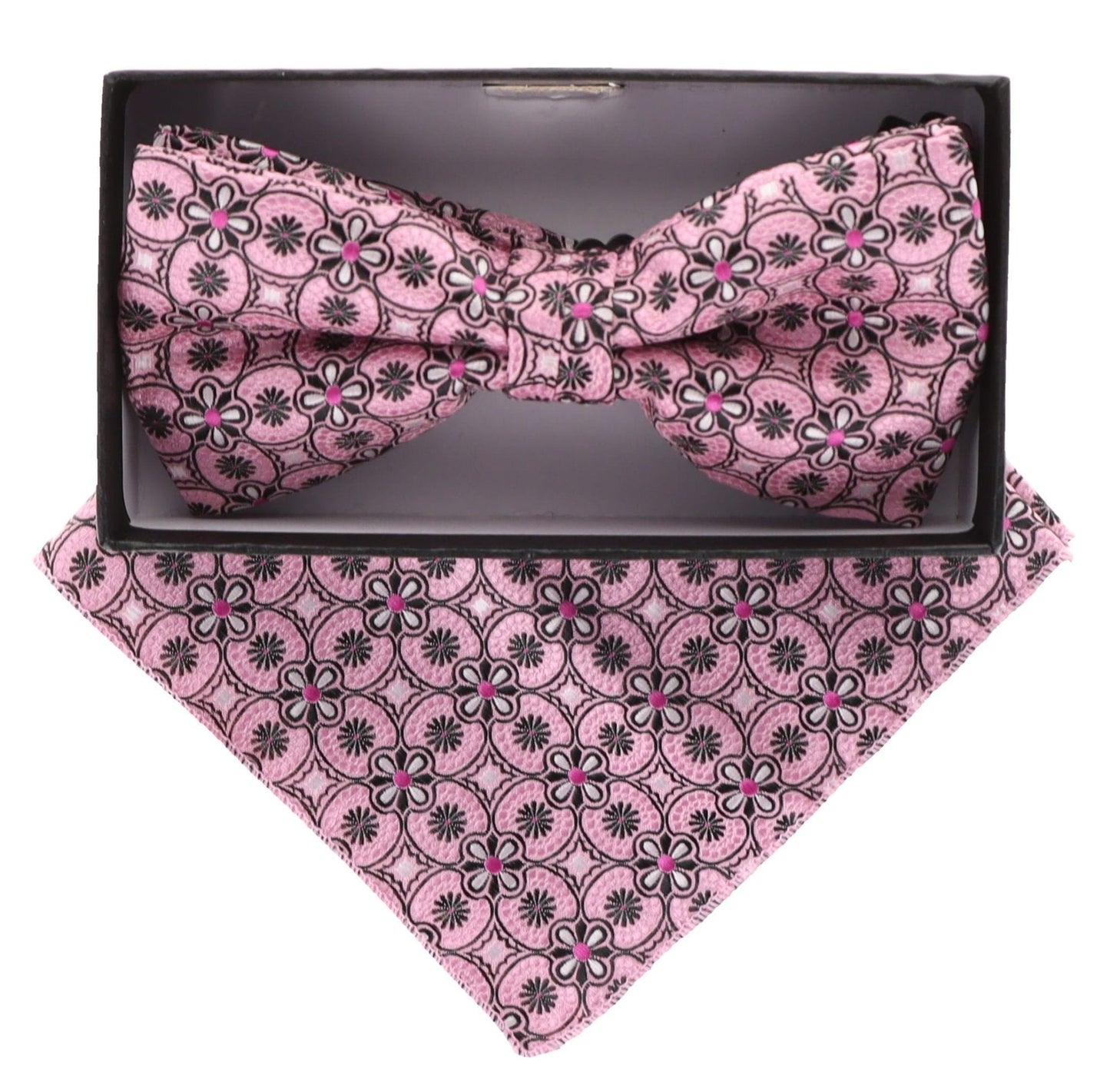 Vittorio Farina Men's Paisley Design Satin Bow Tie & Pocket Square in Gift Box - Suits You Sir - BH - 21036 - 