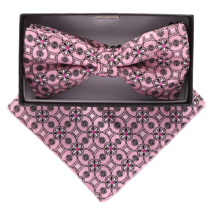 Vittorio Farina Men's Paisley Design Satin Bow Tie & Pocket Square in Gift Box - Suits You Sir - BH - 21036 - 