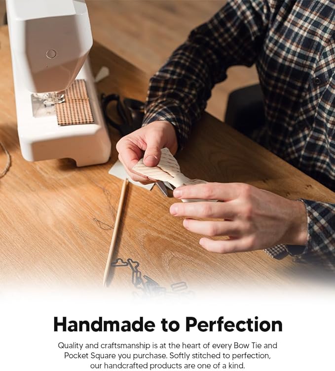 Vittorio Farina Men's Pleated Satin Bow Tie & Pocket Square in Gift Box - Suits You Sir - Ivory - 