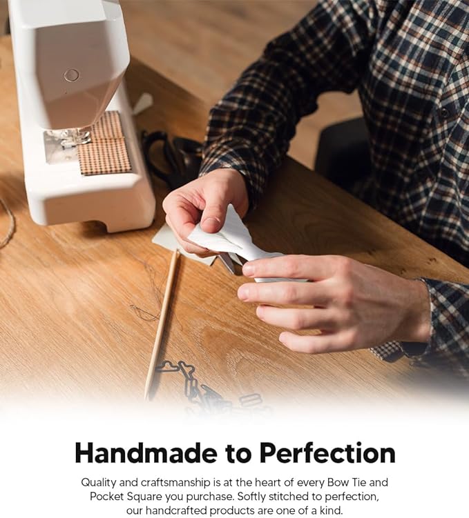 Vittorio Farina Men's Pleated Satin Bow Tie & Pocket Square in Gift Box - Suits You Sir - White - 