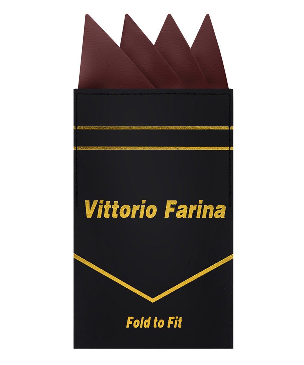 Vittorio Farina Men's Pre - Folded Pocket Square: Four - Point - Suits You Sir - Brown - 