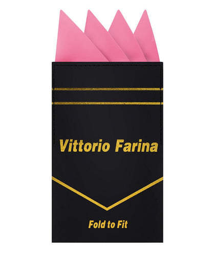 Vittorio Farina Men's Pre - Folded Pocket Square: Four - Point - Suits You Sir - Bubble Gum Pink - 
