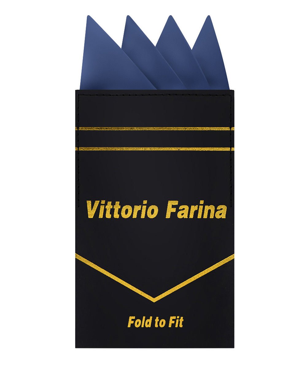 Vittorio Farina Men's Pre - Folded Pocket Square: Four - Point - Suits You Sir - French Blue - 