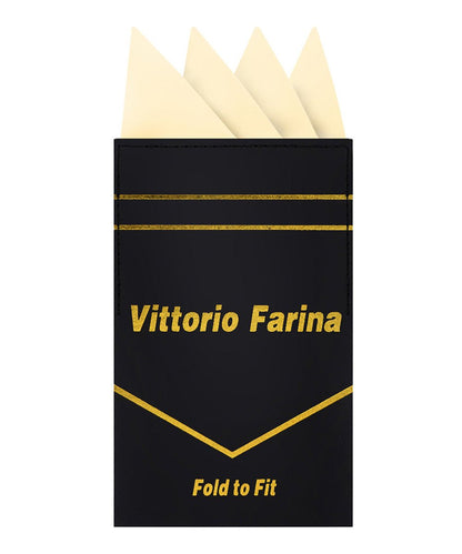 Vittorio Farina Men's Pre - Folded Pocket Square: Four - Point - Suits You Sir - Ivory - 