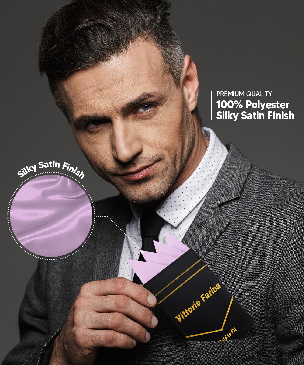 Vittorio Farina Men's Pre - Folded Pocket Square: Four - Point - Suits You Sir - Lavender - 