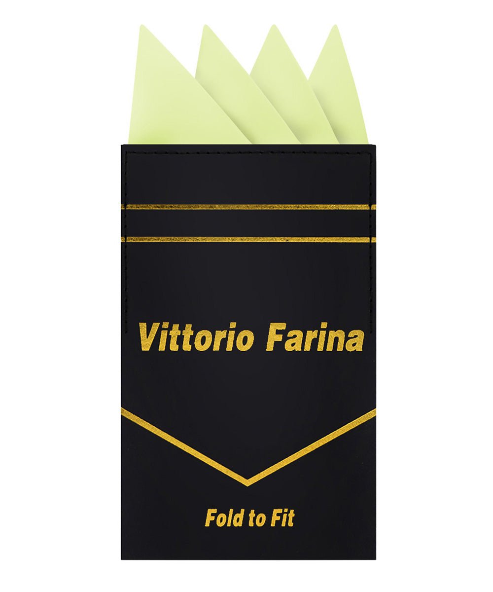 Vittorio Farina Men's Pre - Folded Pocket Square: Four - Point - Suits You Sir - Mint Green - 