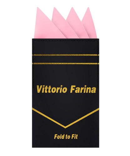 Vittorio Farina Men's Pre - Folded Pocket Square: Four - Point - Suits You Sir - Pink - 