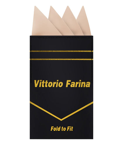 Vittorio Farina Men's Pre - Folded Pocket Square: Four - Point - Suits You Sir - Taupe - 