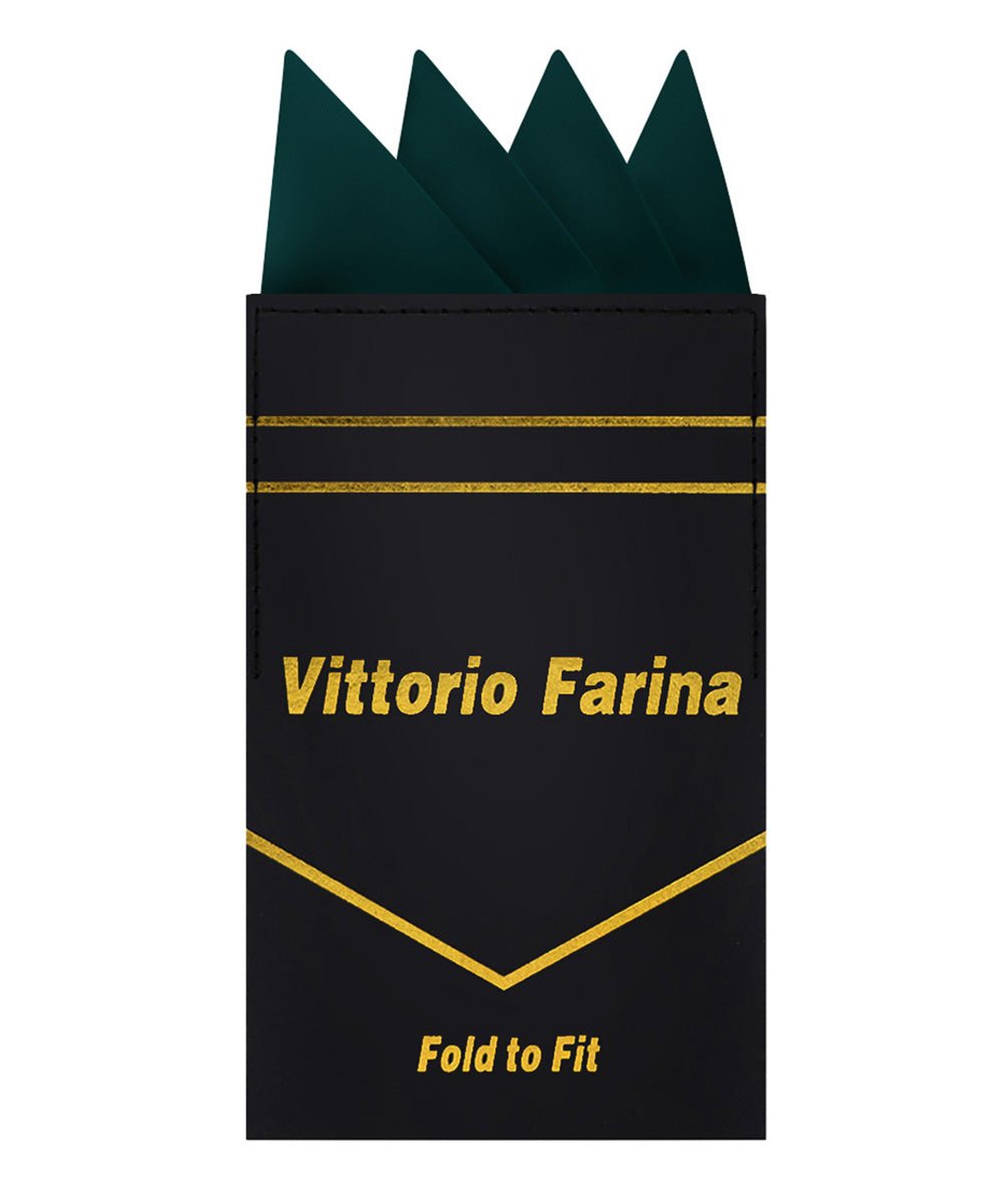 Vittorio Farina Men's Pre - Folded Pocket Square: Four - Point - Suits You Sir - Teal Blue - 