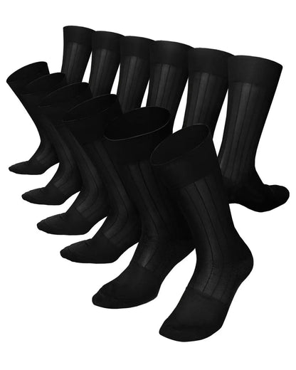 Vittorio Farina Men's Ribbed Shear Nylon Anklet Dress Socks - Suits You Sir - Black - 12