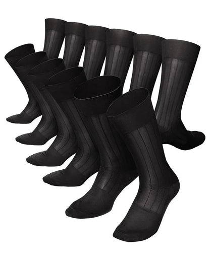 Vittorio Farina Men's Ribbed Shear Nylon Anklet Dress Socks - Suits You Sir - Charcoal - 12