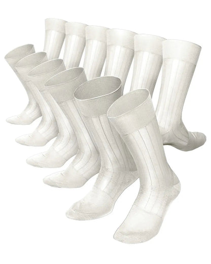 Vittorio Farina Men's Ribbed Shear Nylon Anklet Dress Socks - Suits You Sir - Ivory - 12