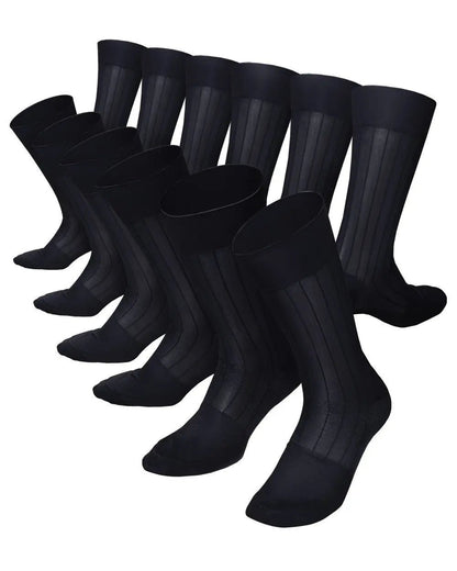 Vittorio Farina Men's Ribbed Shear Nylon Anklet Dress Socks - Suits You Sir - Navy Blue - 12