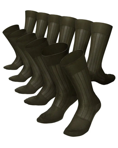 Vittorio Farina Men's Ribbed Shear Nylon Anklet Dress Socks - Suits You Sir - Olive Green - 12