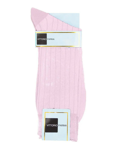 Vittorio Farina Men's Ribbed Shear Nylon Anklet Dress Socks - Suits You Sir - Pink - 12