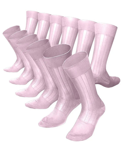 Vittorio Farina Men's Ribbed Shear Nylon Anklet Dress Socks - Suits You Sir - Pink - 12