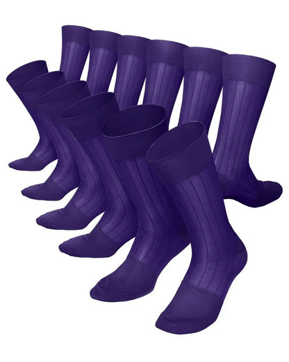 Vittorio Farina Men's Ribbed Shear Nylon Anklet Dress Socks - Suits You Sir - Purple - 12