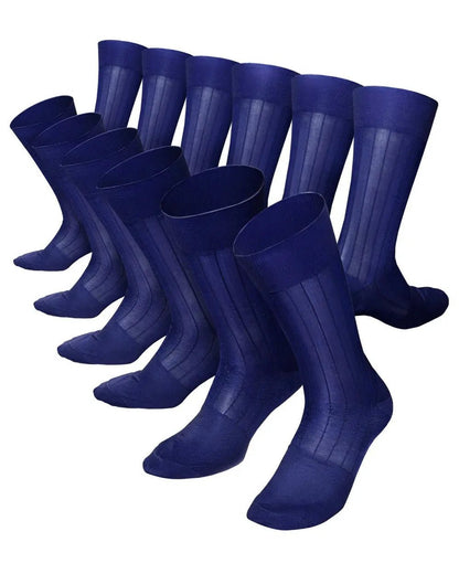 Vittorio Farina Men's Ribbed Shear Nylon Anklet Dress Socks - Suits You Sir - Royal Blue - 12