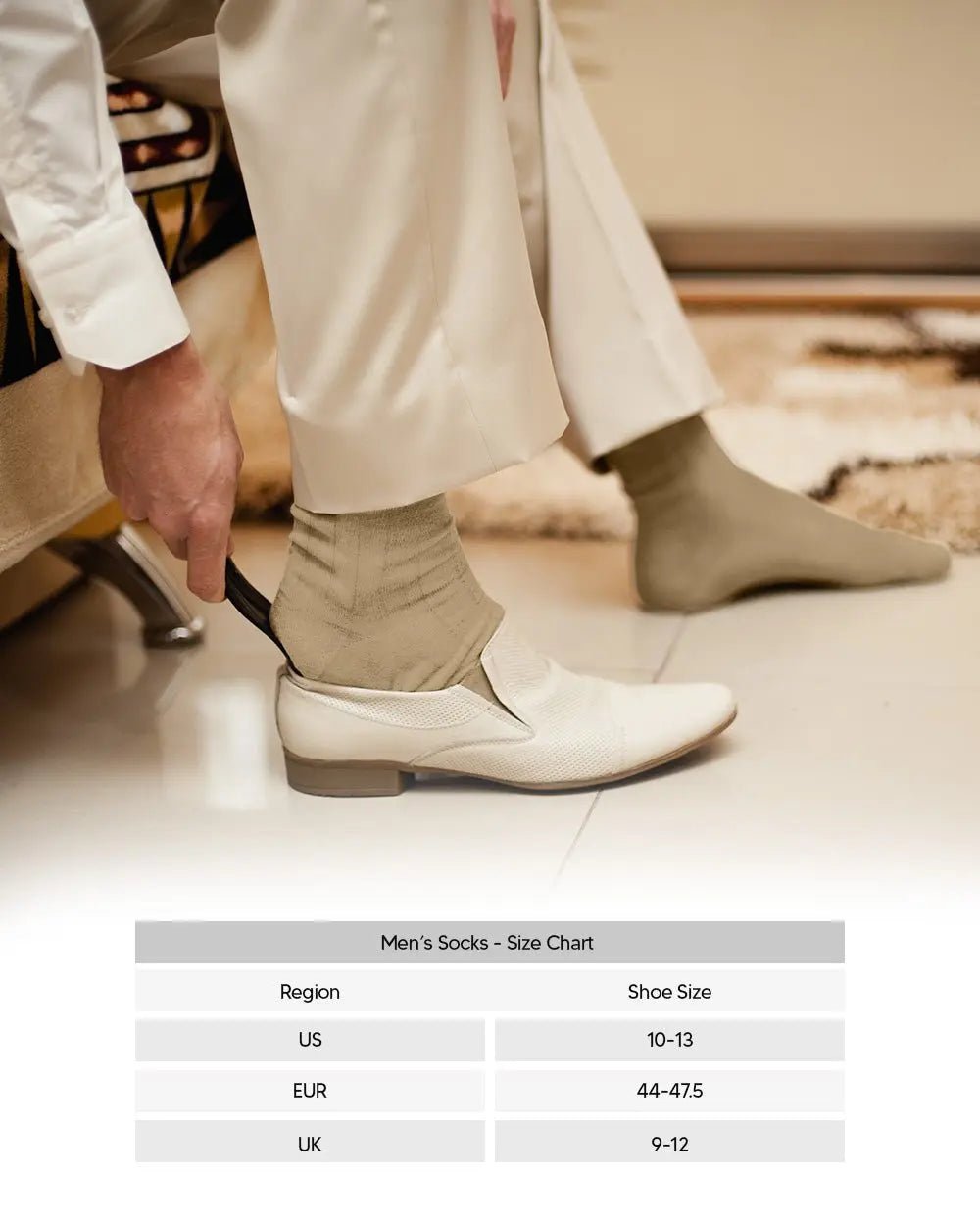 Vittorio Farina Men's Ribbed Shear Nylon Anklet Dress Socks - Suits You Sir - Taupe - 12
