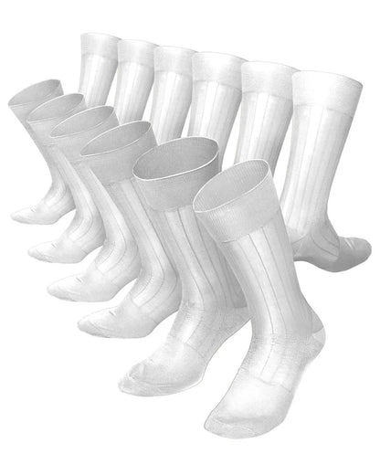 Vittorio Farina Men's Ribbed Shear Nylon Anklet Dress Socks - Suits You Sir - White - 12