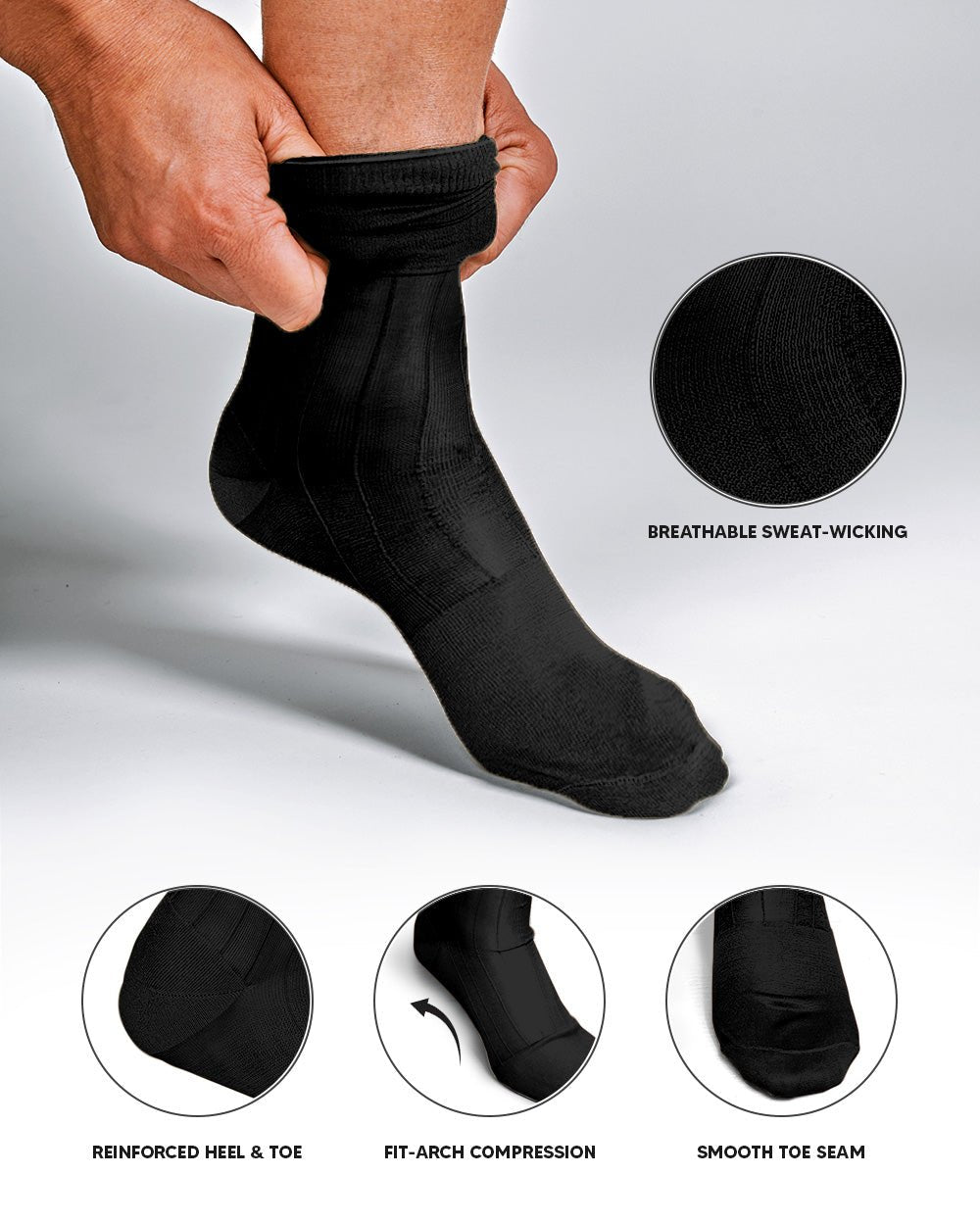 Vittorio Farina Men's Ribbed Shear Nylon Over The Calf Dress Socks - Suits You Sir - Black - 12