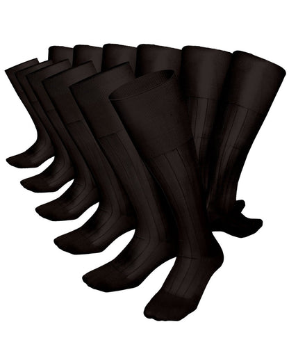Vittorio Farina Men's Ribbed Shear Nylon Over The Calf Dress Socks - Suits You Sir - Brown - 12