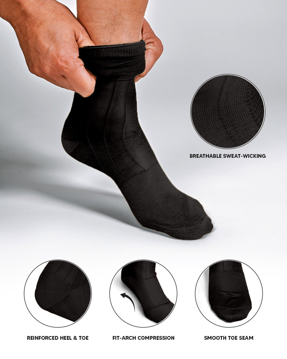 Vittorio Farina Men's Ribbed Shear Nylon Over The Calf Dress Socks - Suits You Sir - Charcoal - 12