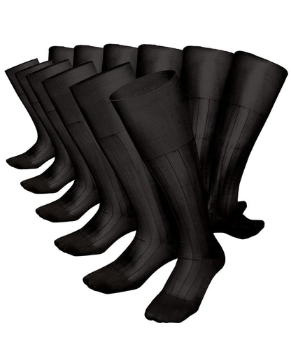 Vittorio Farina Men's Ribbed Shear Nylon Over The Calf Dress Socks - Suits You Sir - Charcoal - 12