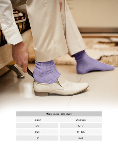 Vittorio Farina Men's Ribbed Shear Nylon Over The Calf Dress Socks - Suits You Sir - Ivory - 12