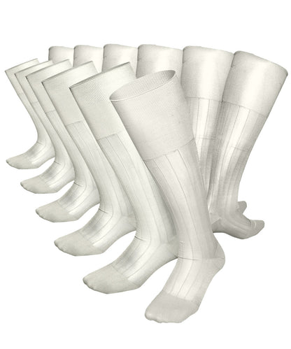 Vittorio Farina Men's Ribbed Shear Nylon Over The Calf Dress Socks - Suits You Sir - Ivory - 12