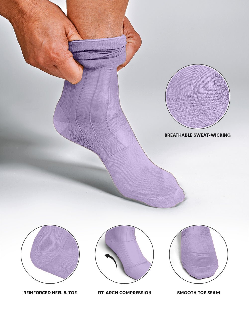 Vittorio Farina Men's Ribbed Shear Nylon Over The Calf Dress Socks - Suits You Sir - Ivory - 12