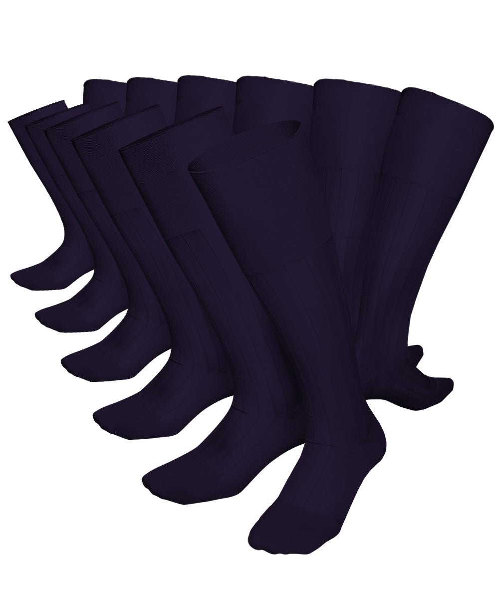 Vittorio Farina Men's Ribbed Shear Nylon Over The Calf Dress Socks - Suits You Sir - Pink - 12