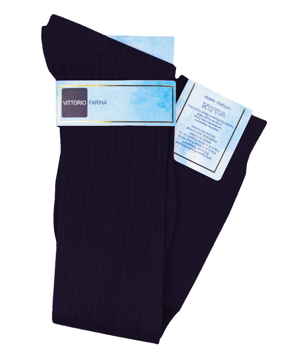 Vittorio Farina Men's Ribbed Shear Nylon Over The Calf Dress Socks - Suits You Sir - Pink - 12
