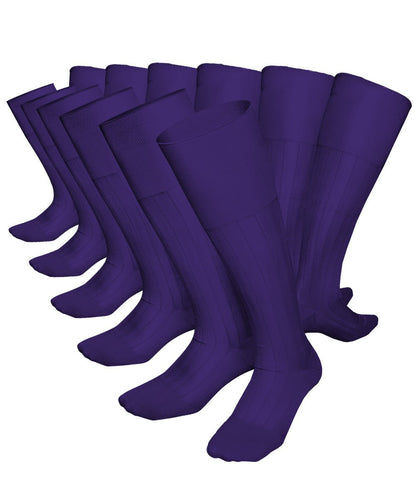 Vittorio Farina Men's Ribbed Shear Nylon Over The Calf Dress Socks - Suits You Sir - Purple - 12