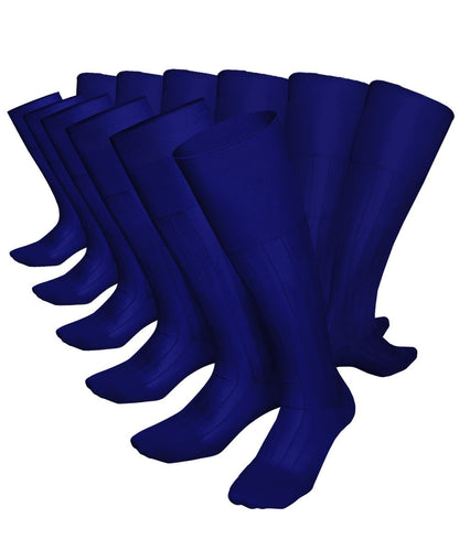 Vittorio Farina Men's Ribbed Shear Nylon Over The Calf Dress Socks - Suits You Sir - Royal Blue - 12