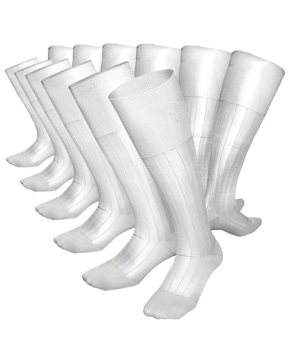Vittorio Farina Men's Ribbed Shear Nylon Over The Calf Dress Socks - Suits You Sir - White - 12