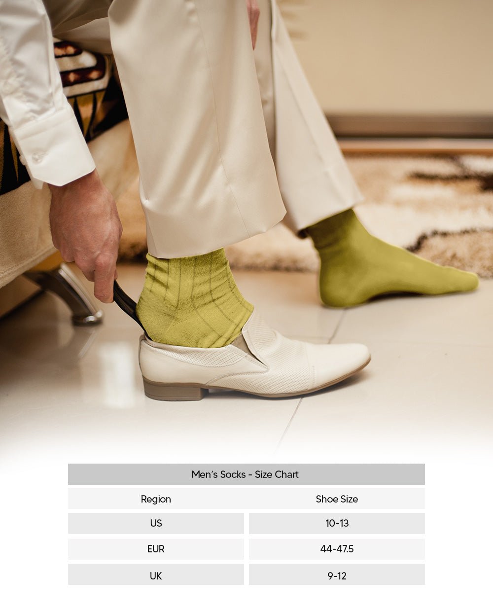 Vittorio Farina Men's Ribbed Shear Nylon Over The Calf Dress Socks - Suits You Sir - Yellow - 12