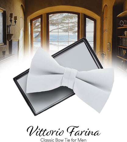 Vittorio Farina Men's Satin Bow Tie in Gift Box - Suits You Sir - Burnt Orange - 