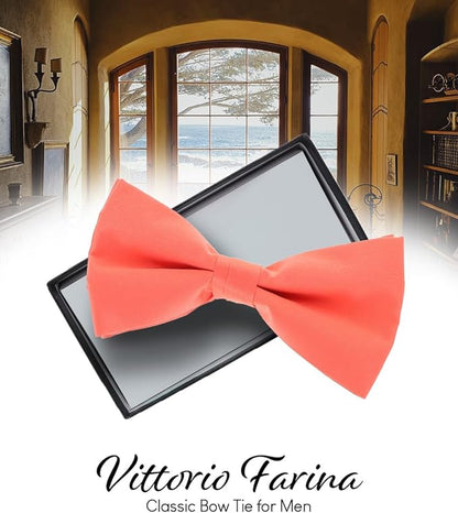 Vittorio Farina Men's Satin Bow Tie in Gift Box - Suits You Sir - Gold - 