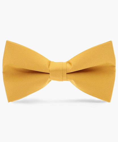 Vittorio Farina Men's Satin Bow Tie in Gift Box - Suits You Sir - Mustard Yellow - 