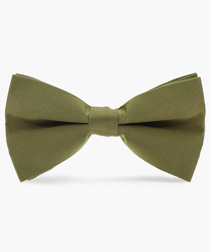 Vittorio Farina Men's Satin Bow Tie in Gift Box - Suits You Sir - Olive Green - 