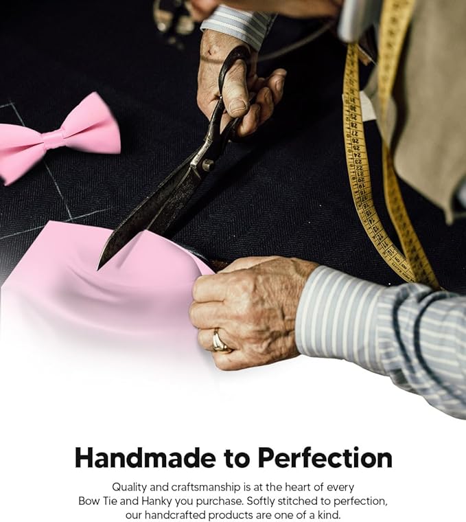 Vittorio Farina Men's Satin Bow Tie & Pocket Square in Gift Box - Suits You Sir - Bubblegum Pink - 